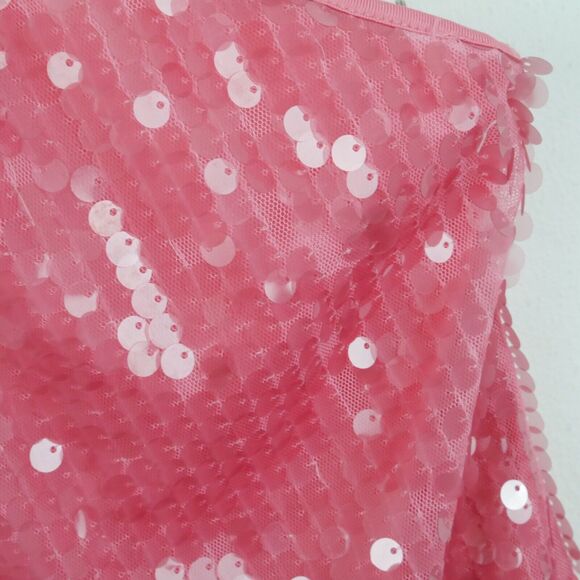 Urban Outfitters Large Harley Sequin Maxi Dress Y2K Pink Prom Girly Halter Glam - Picture 4 of 13